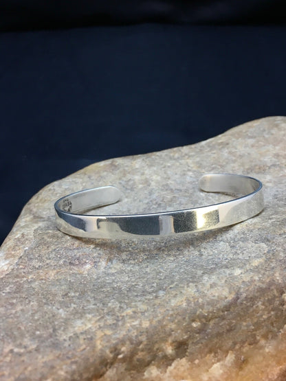 Native American Handmade Band Bracelet Navajo Sterling Silver 08934