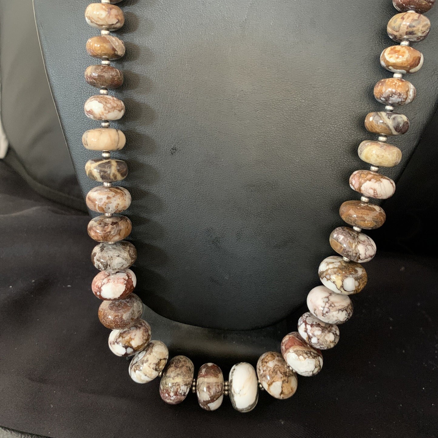 27" Wild Horse Navajo Pearls Sterling Silver Crazy Turquoise Necklace 13887