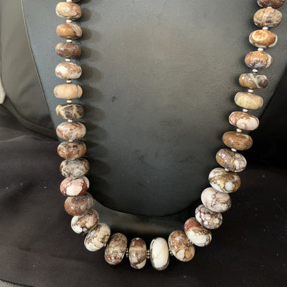 27" Wild Horse Navajo Pearls Sterling Silver Crazy Turquoise Necklace 13887