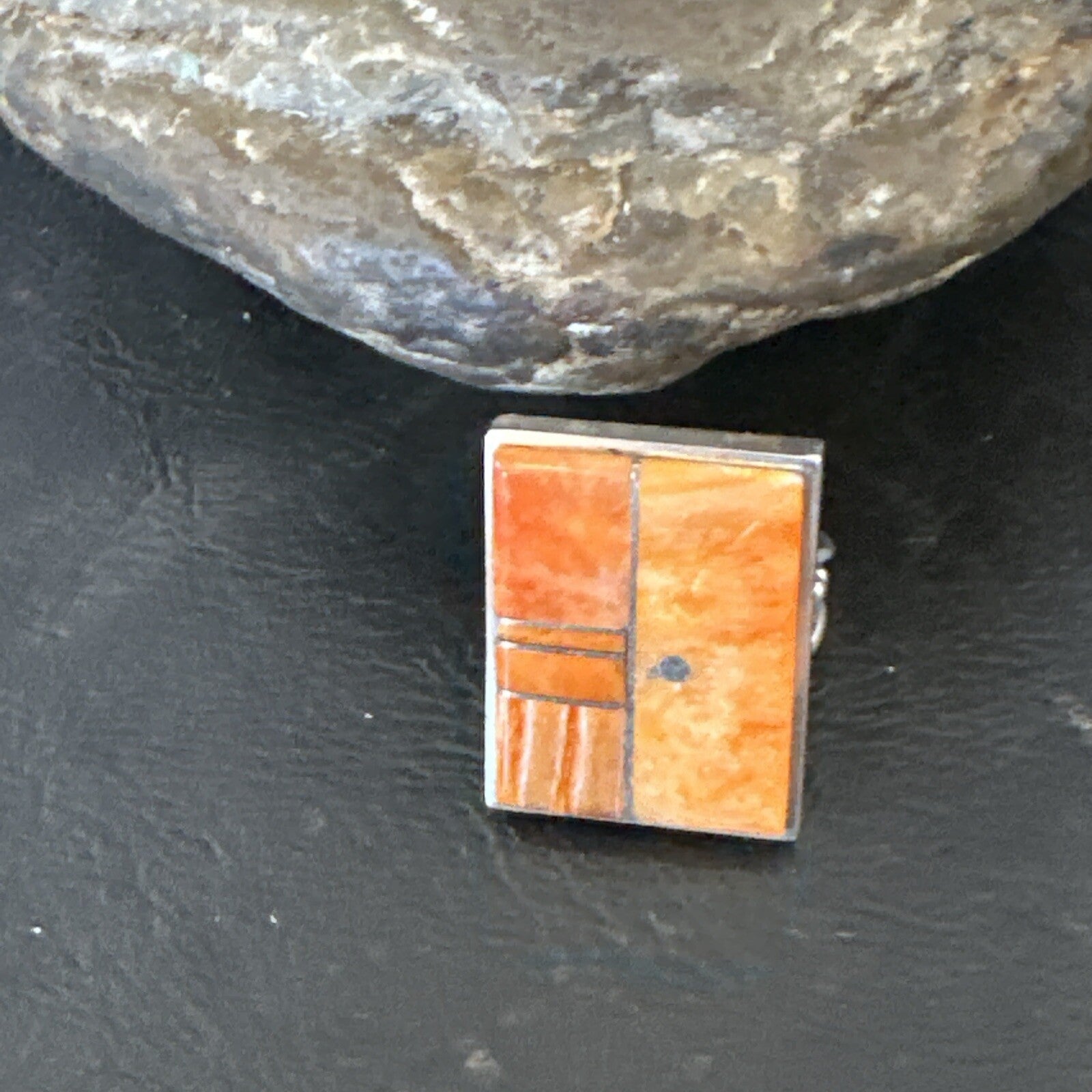 Women Orange Spiny Oyster Navajo Sterling Silver Ring Sz 6.5 17797