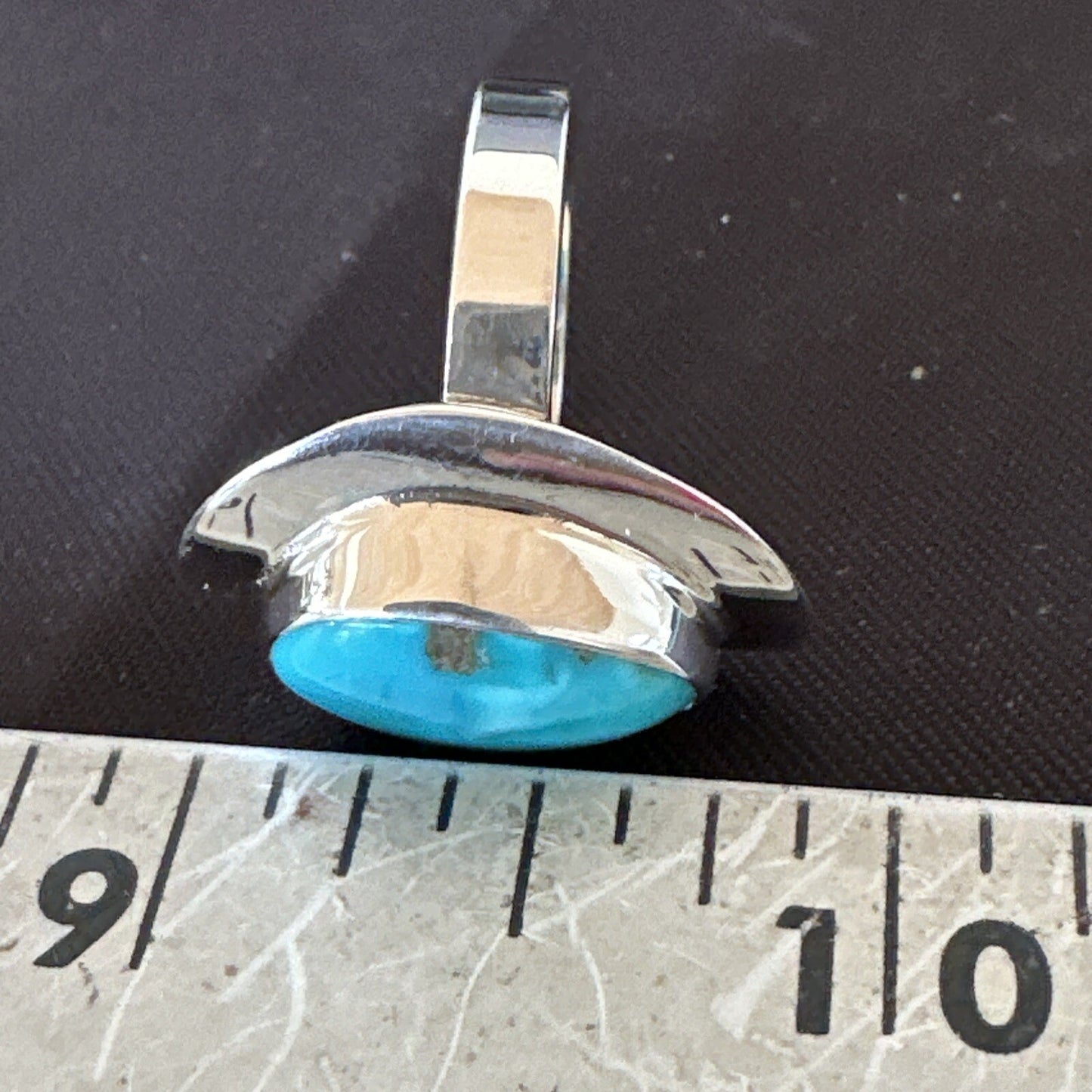 Southwestern Sterling Silver Blue Kingman Turquoise Ring Size 8 18516
