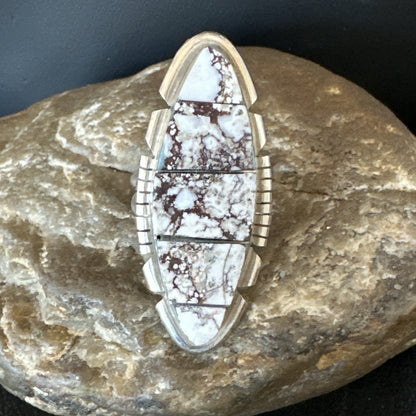 Mens Womens Wild Horse Turquoise Inlay Navajo Sterling Silver Ring Sz 9 19110