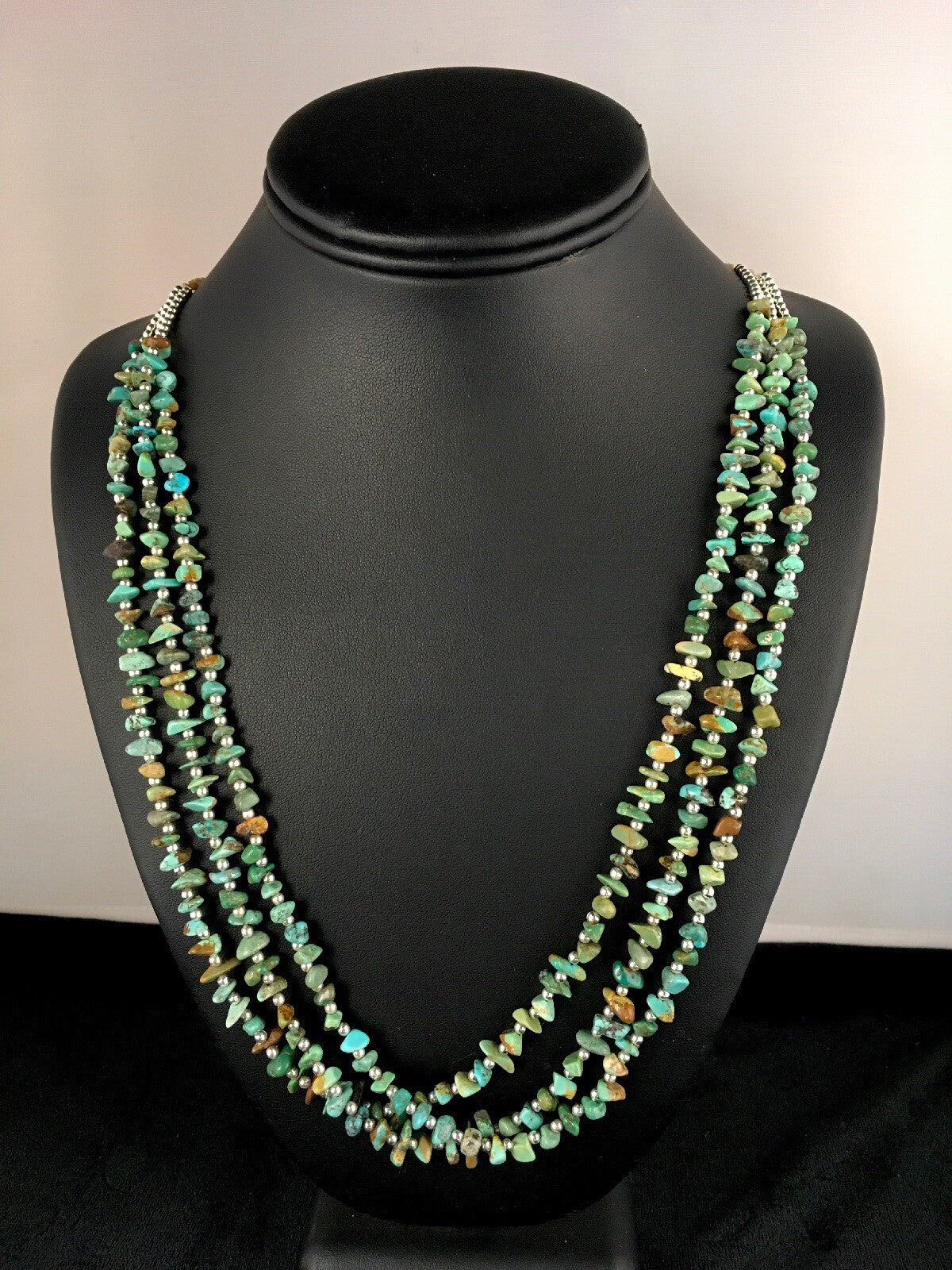 Native Nugget Turquoise Santo Domingo 3 Strand Necklace & Bracelet Set8762