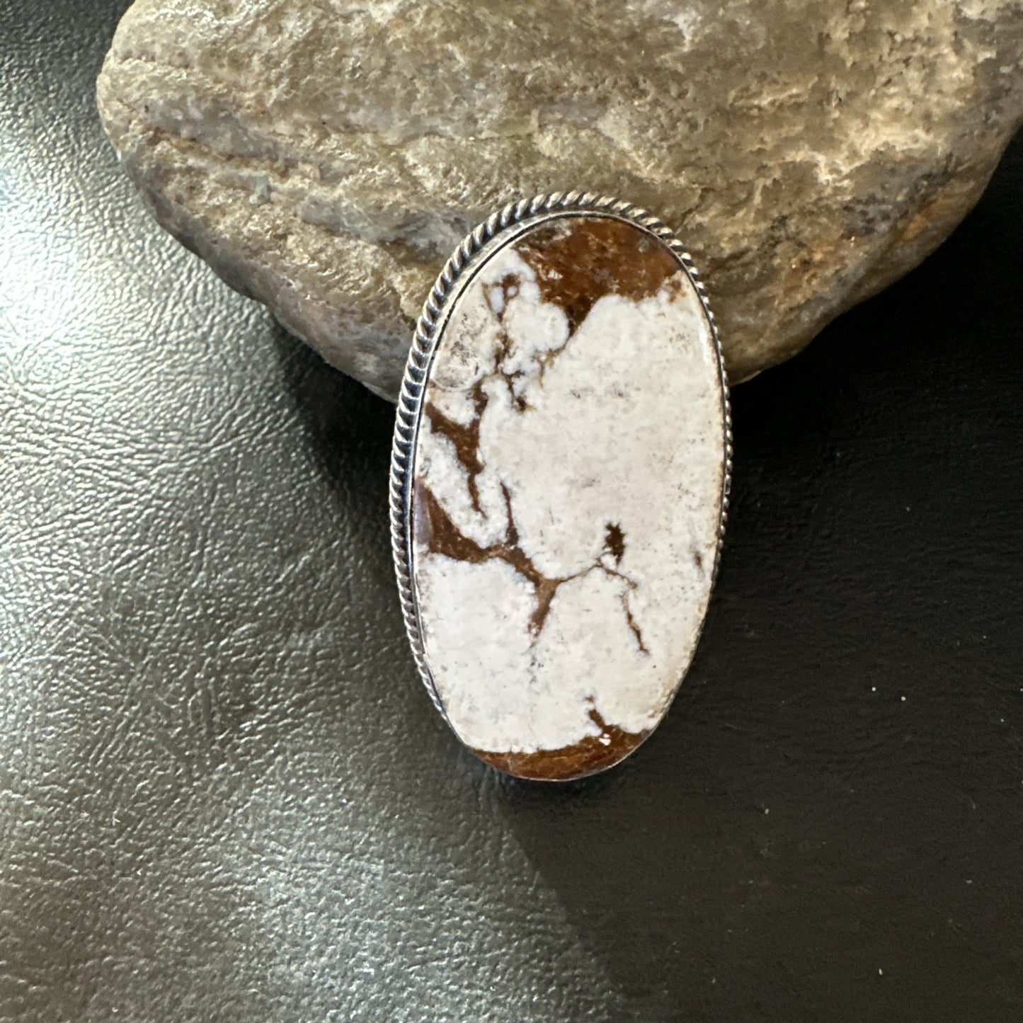 Native American Wild Horse Turquoise Navajo Sterling Silver Ring Size 9.5 19775