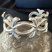 Tufa Cast Men's Women's Navajo Cuff Bracelet | Sterling Silver | Authentic Native American Handmade | 19689
