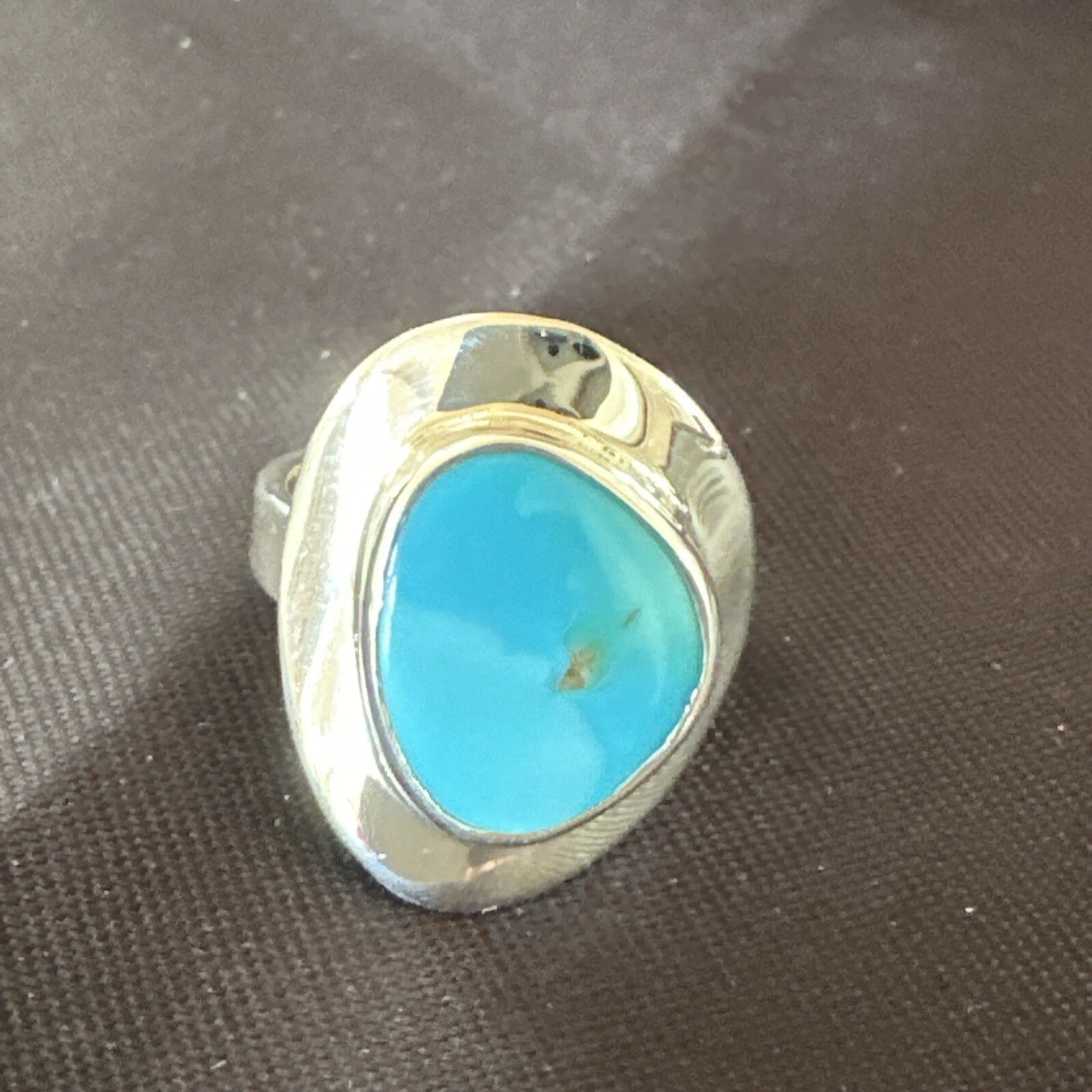WoMens Sterling Silver Robin Egg Blue Kingman Turquoise Ring Size 5.5 17731