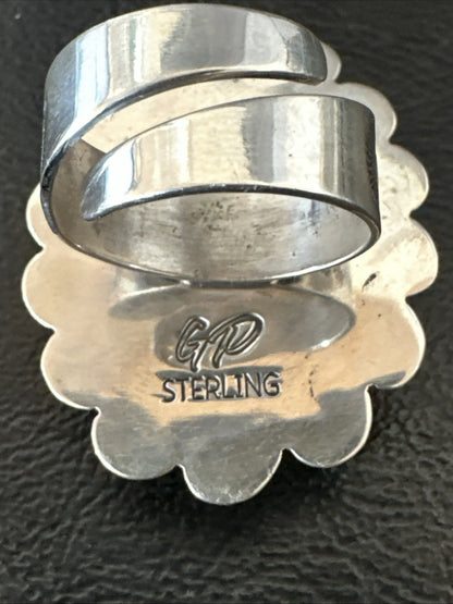 Womens Purple Spiny Oyster Navajo Sterling Silver Adjustable Ring Size 7 19821