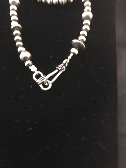 Native American Sterling Silver Navajo Mixed Beads 48" Necklace 92348