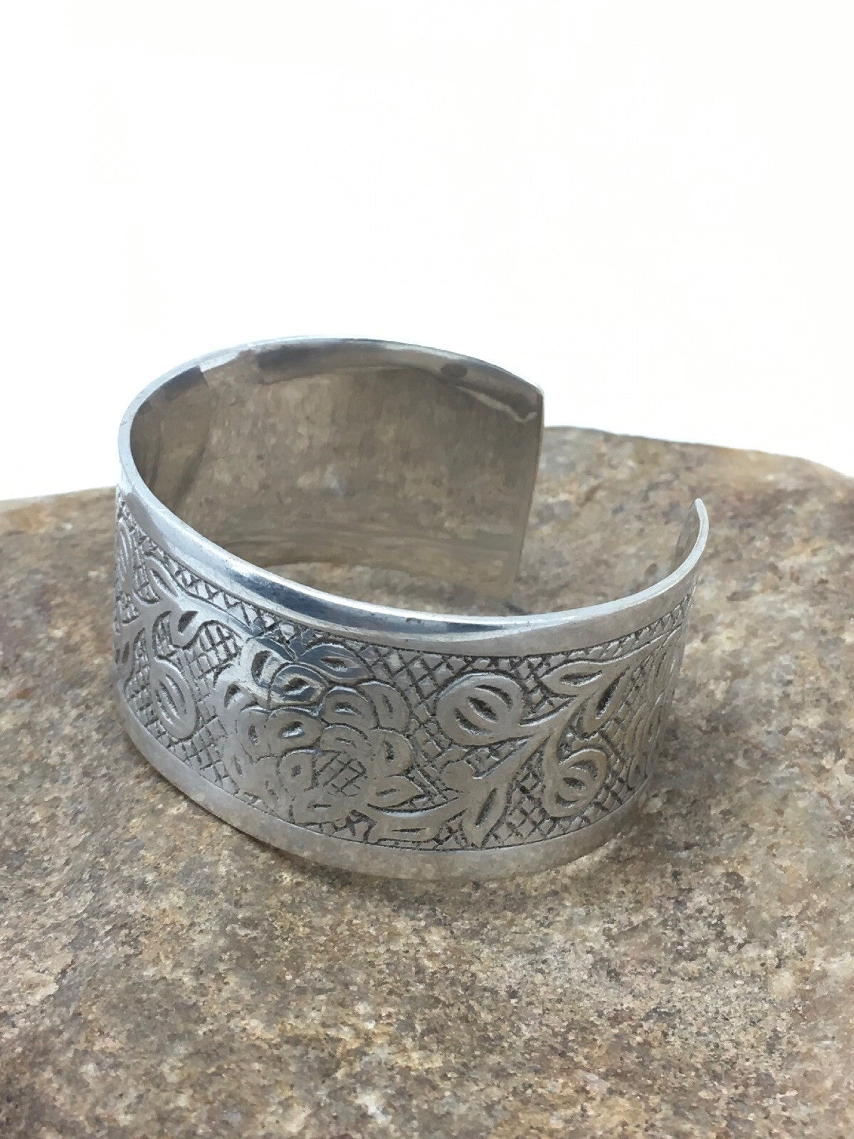 Navajo Sterling Silver Stamped Children's Cuff Bracelet 04052