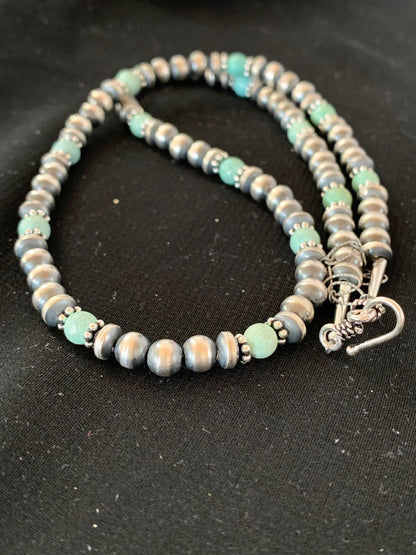 Navajo Pearls Sterling DRY CREEK Turquoise Bead Necklace 22" Sale 13310