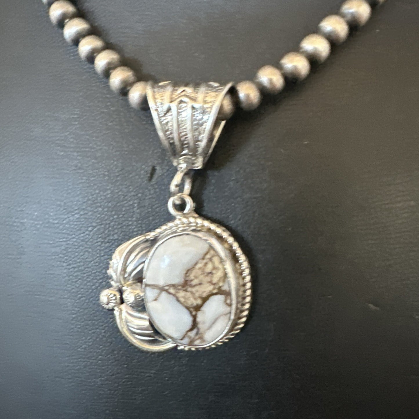 Mens Womens Wild Horse Turquoise Pendant Navajo Sterling Silver Necklace 17808N