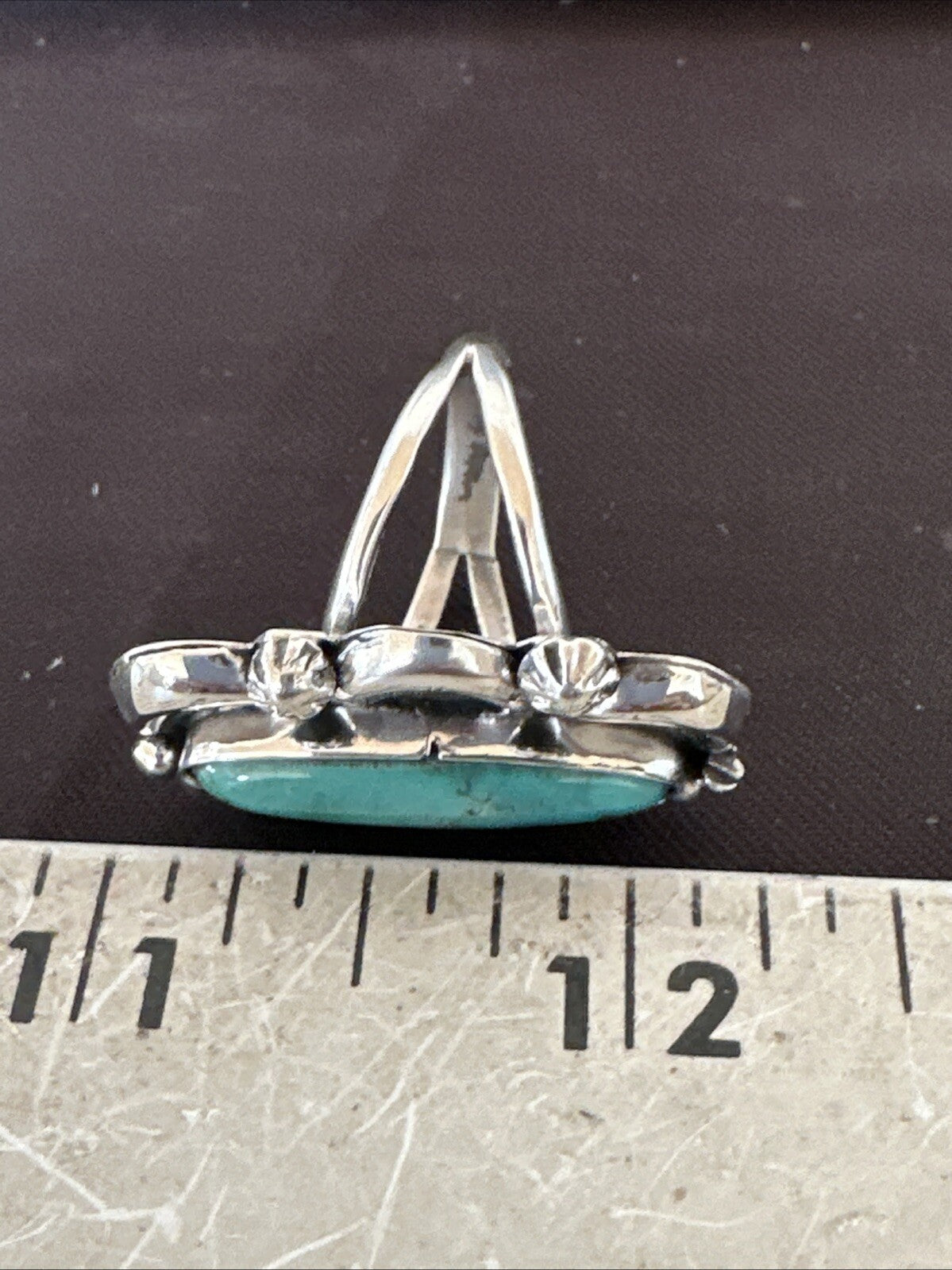 Blue Kingman Turquoise Native American Navajo Sterling Silver Ring Size 8 18633