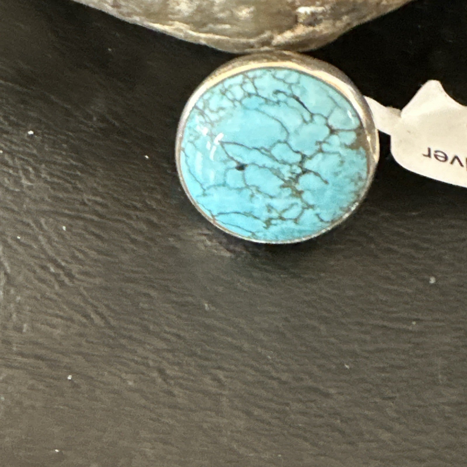 Blue Turquoise#8 Southwestern Sterling Silver Ring Size 8 19742