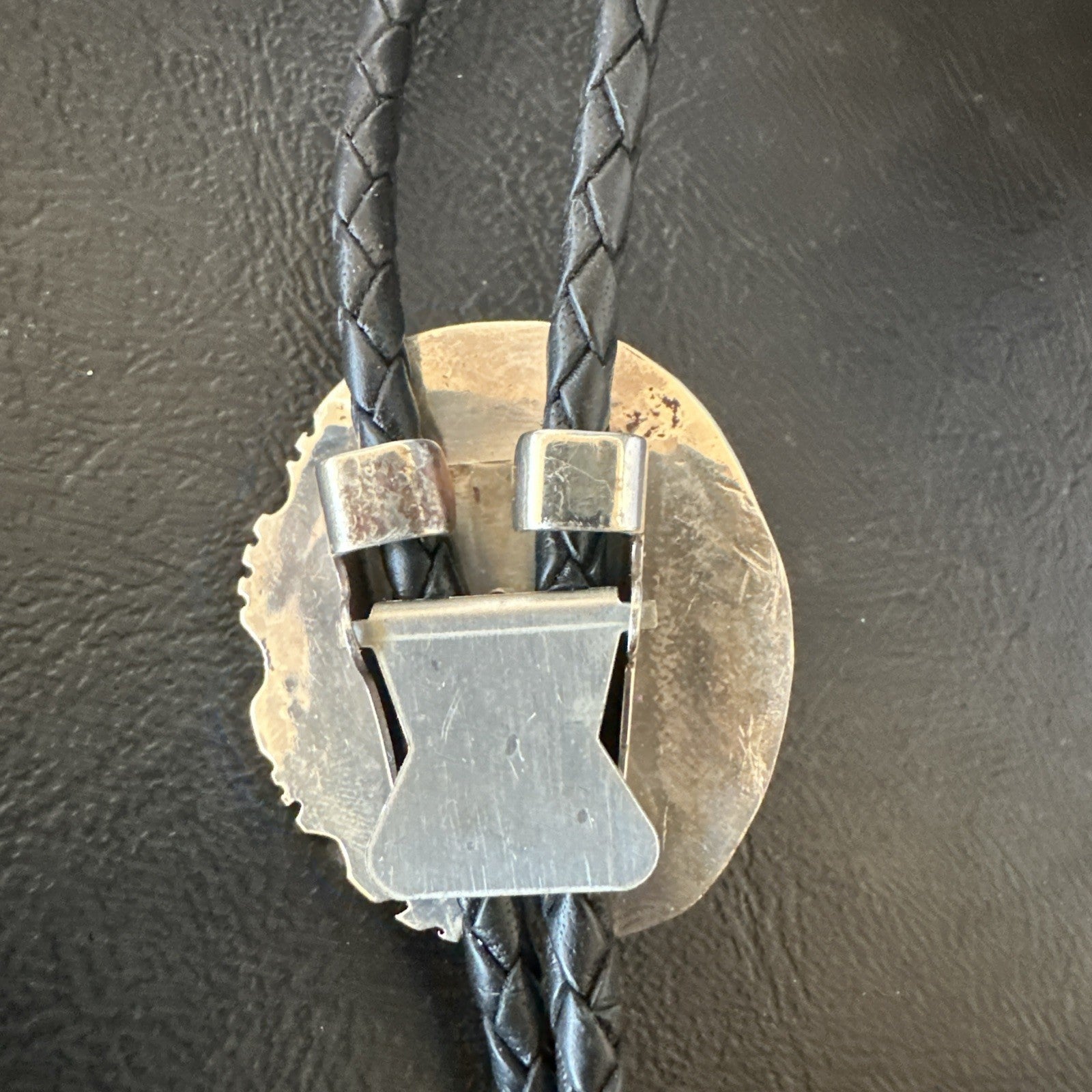 Mens Blue Dry Creek Turquoise Navajo Sterling Silver Bolo Tie 19054