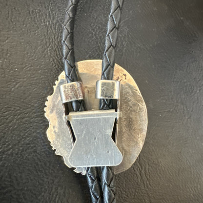 Mens Blue Dry Creek Turquoise Navajo Sterling Silver Bolo Tie 19054