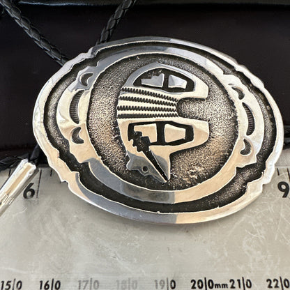 XL Mens Stamped Cutout Bear Navajo Sterling Silver Bolo Tie BK 19120
