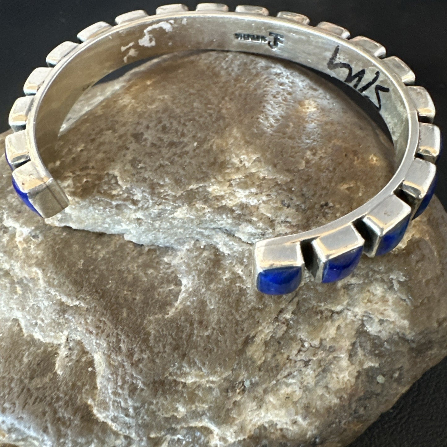 Men WoMens Blue Lapis Lazuli Navajo Sterling Silver Cuff Bracelet 19073