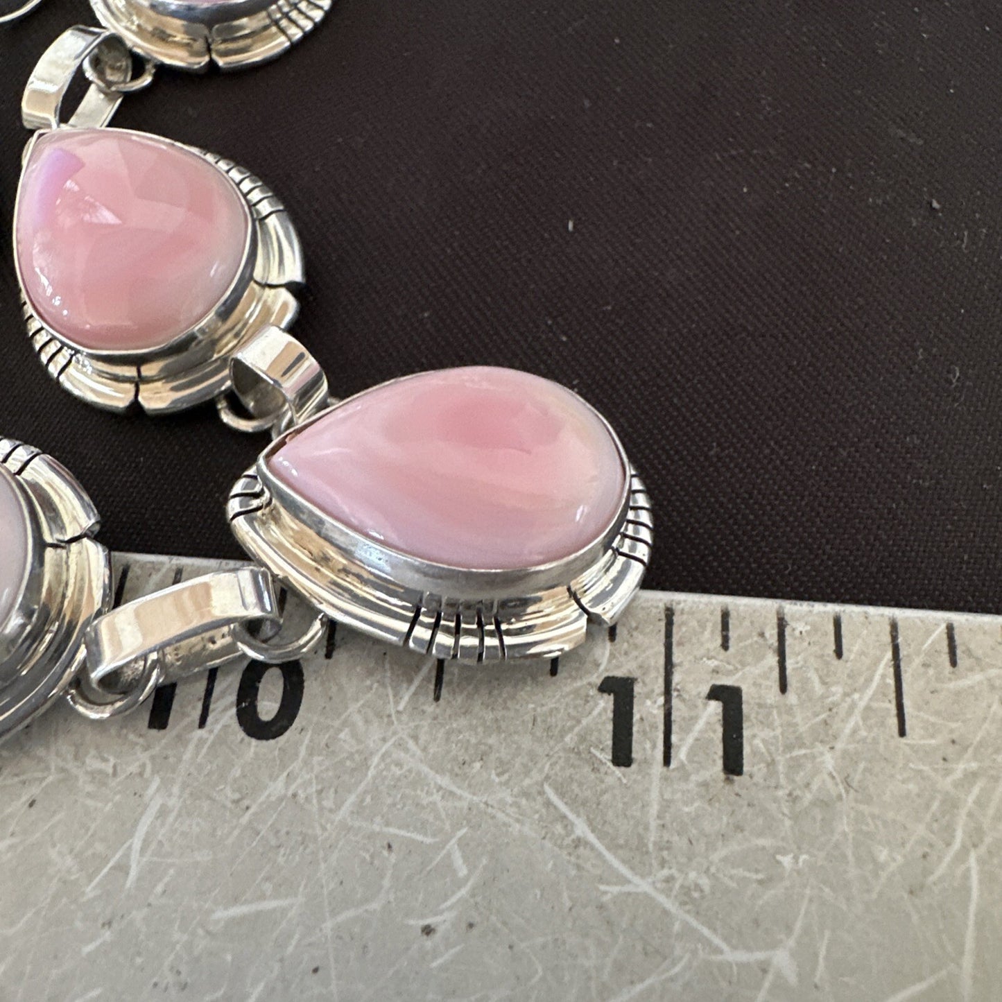 Navajo Pink Conch Choker Lariat Necklace Pendant Earrings 19” 18637