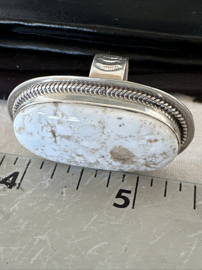 Native American Wild Horse Turquoise Navajo Sterling Silver Ring Size 8 19824