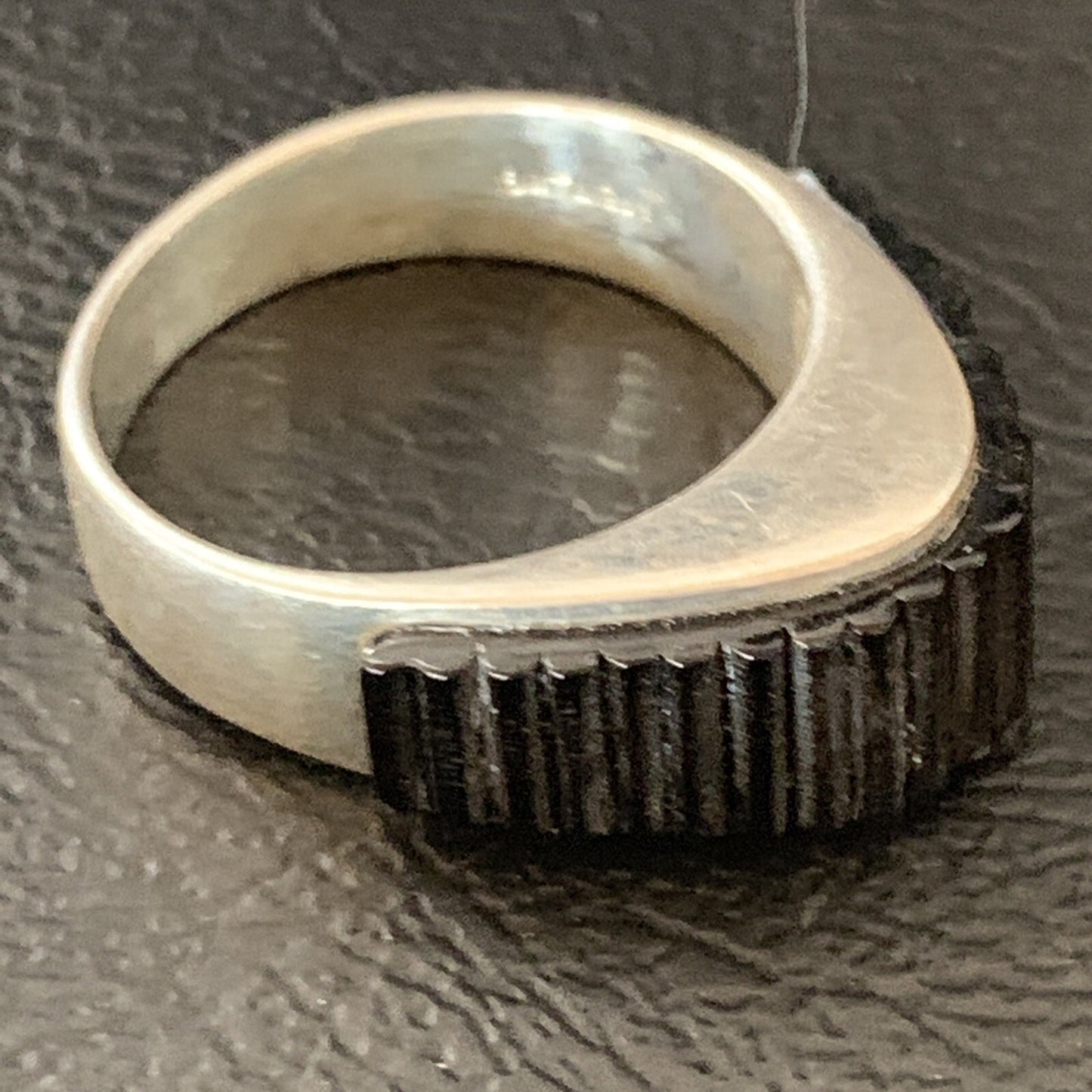 Black Onyx Indian Navajo Sterling Silver Band Inlay Ring Size 8 18802