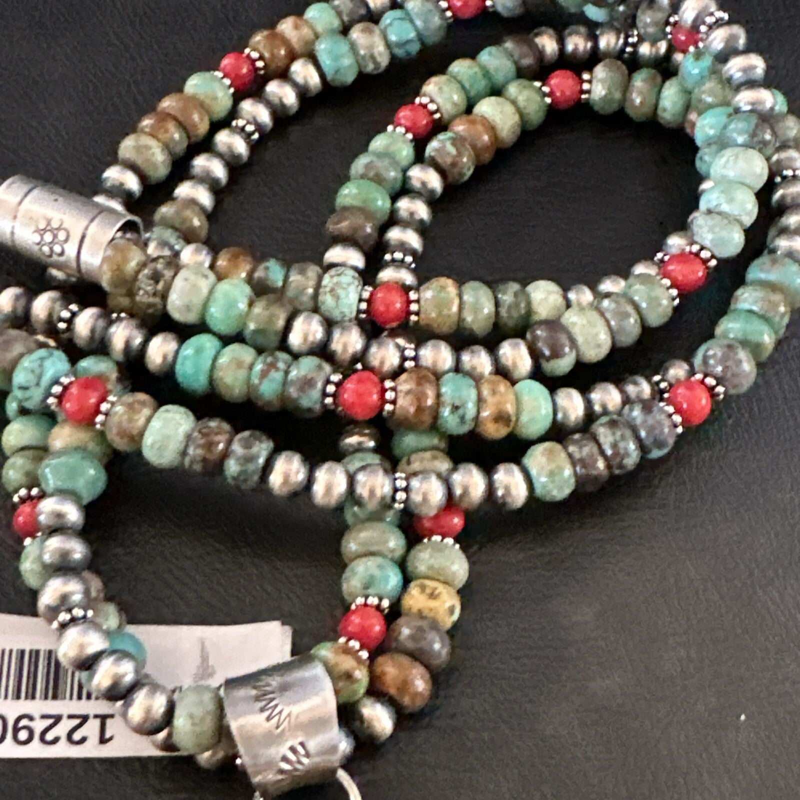 Womens Green Royston Turquoise Pendant Navajo Sterling Silver Necklace 12290