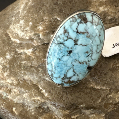 Blue Turquoise#8 Southwestern Sterling Silver Ring Size 5 19730