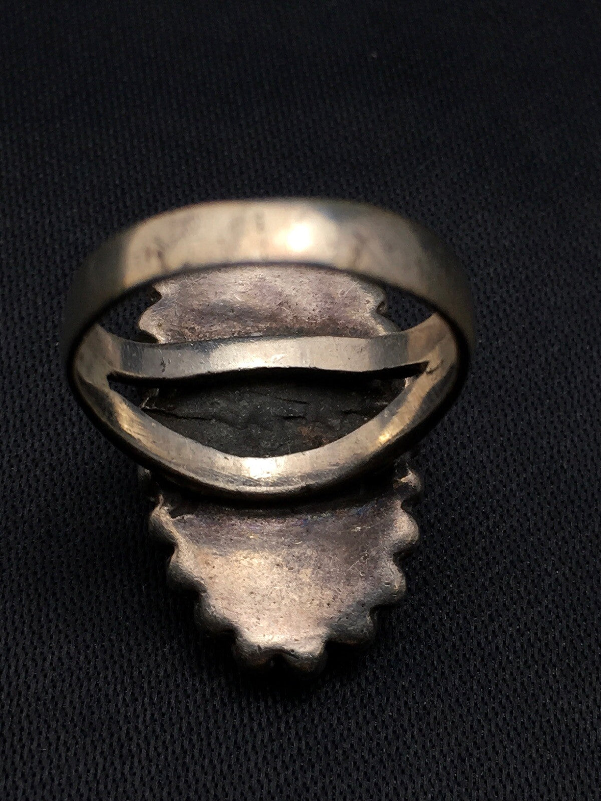 Blue Turquoise Navajo Sterling Silver Old Pawn Children’s Ring Size 3.75 04410