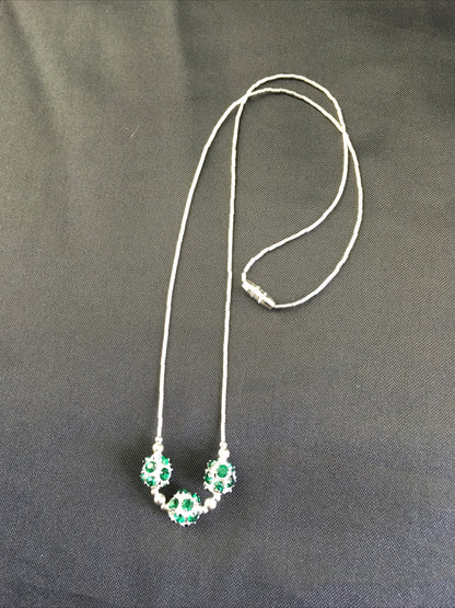 Girls Heishi Beads Pendant Navajo Sterling Silver Necklace 17" 10119
