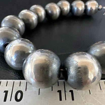 18mm Round Beads 8” Sterling Silver Beads Bracelet 91808