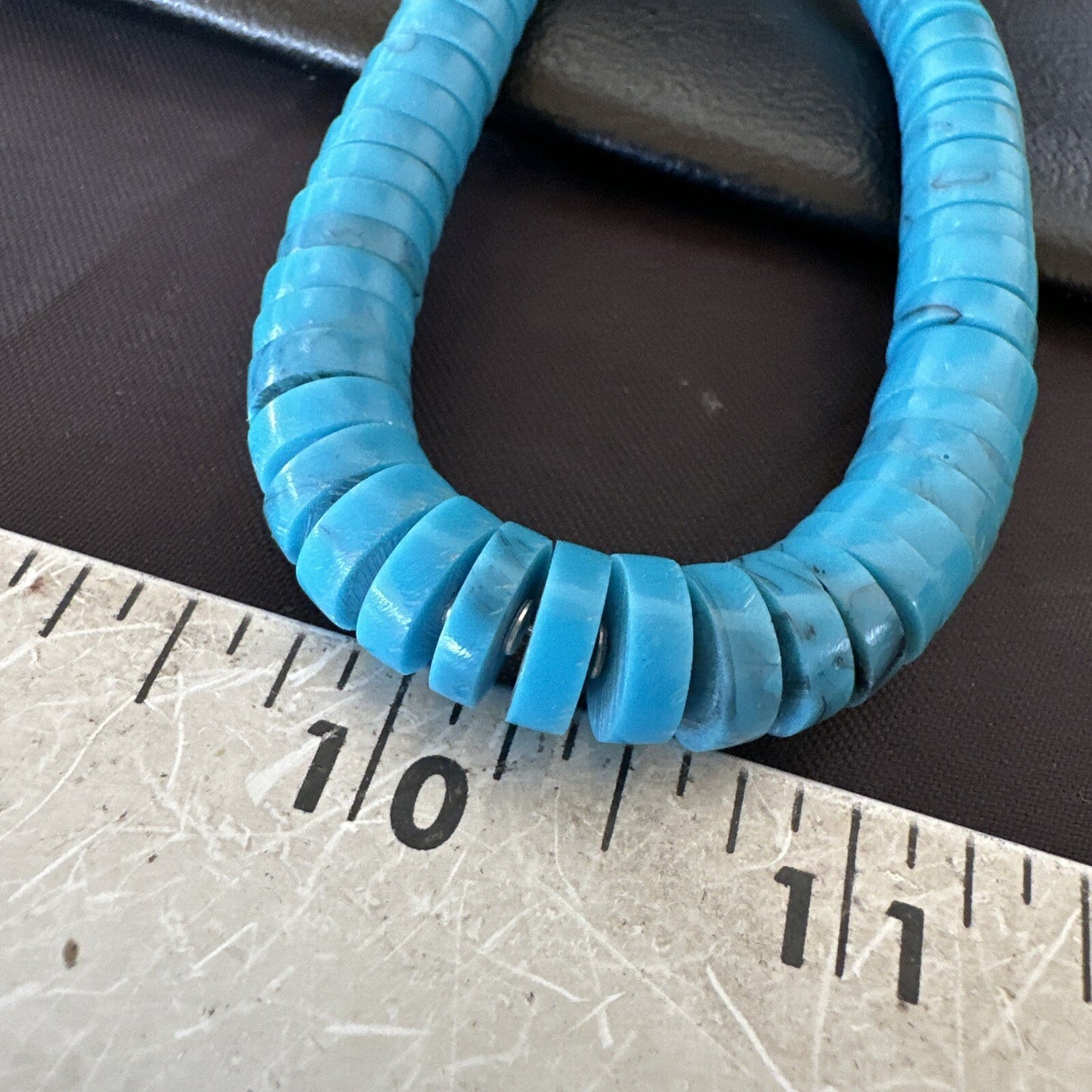 Santo Domingo Stabilized Blue Turquoise 20” Necklace 18469