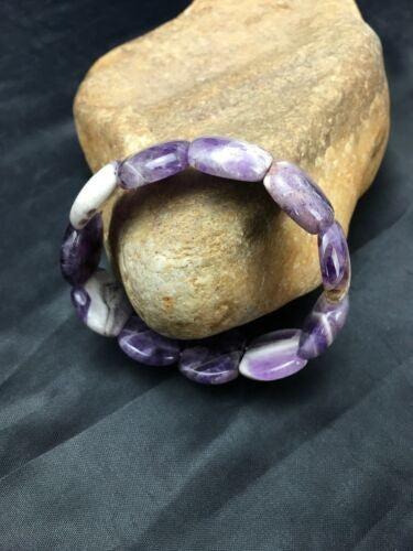 Native American Purple Charoite Stretch Bracelet 7.25" Adjustable 3019