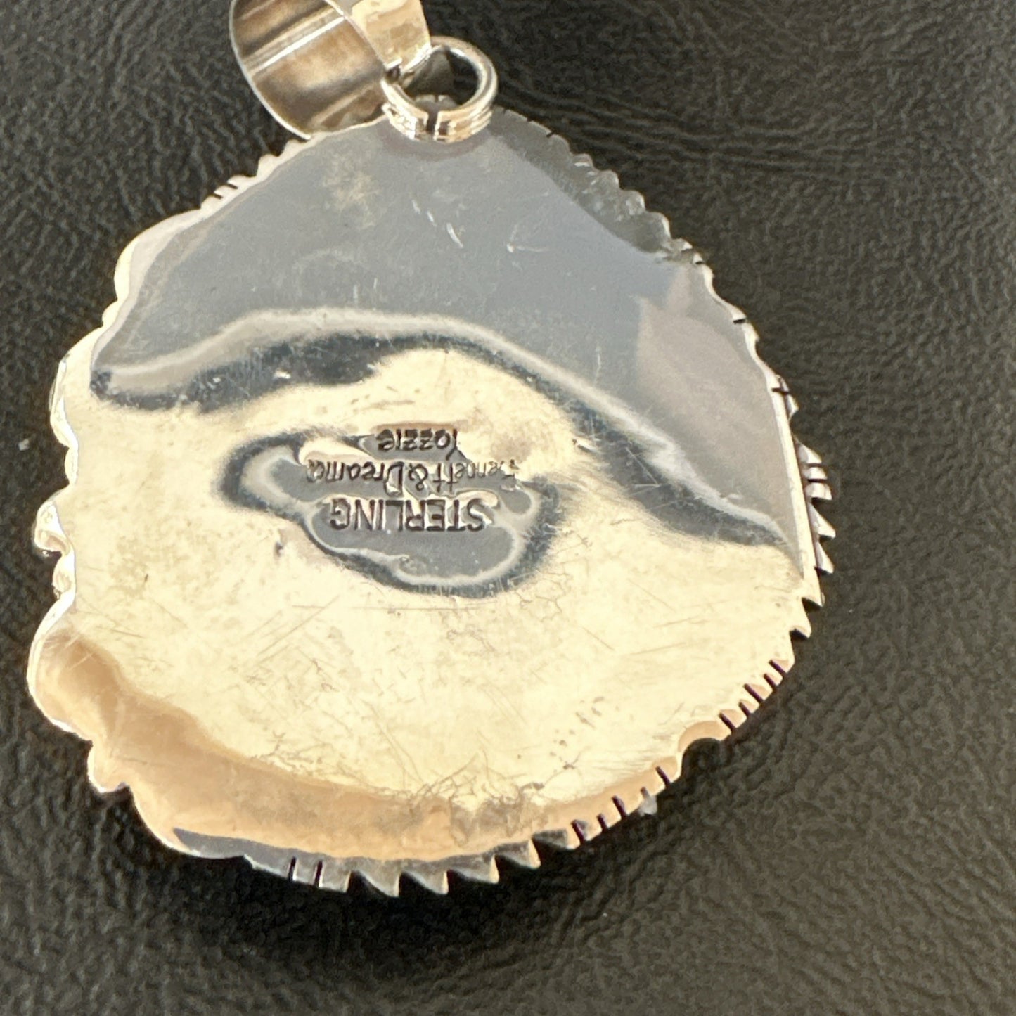 Men Women Green Royston Turquoise Pendant Navajo Sterling Yazzie 19522