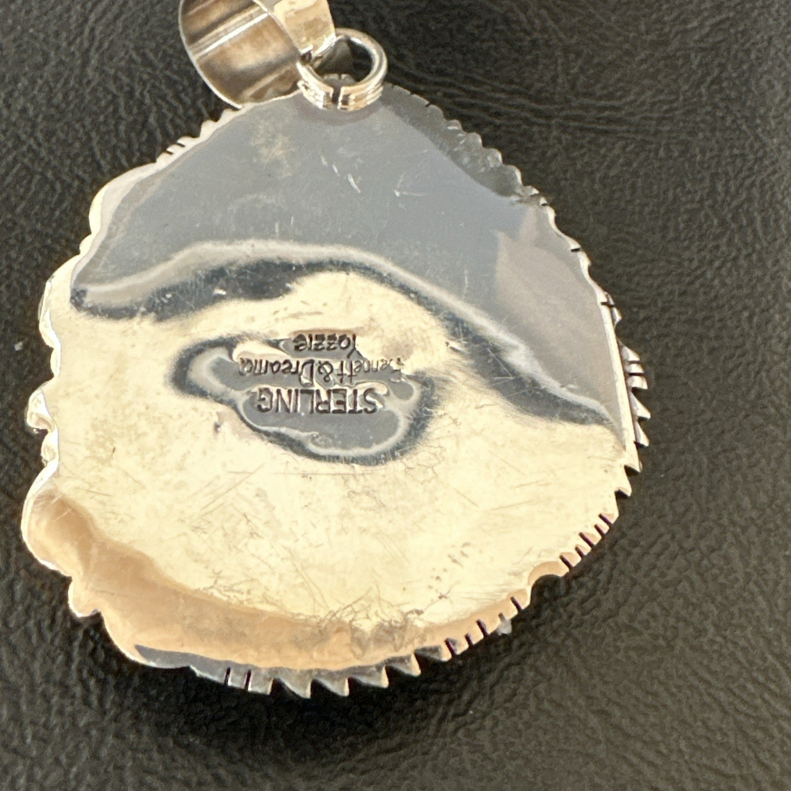 Men Women Green Royston Turquoise Pendant Navajo Sterling Yazzie 19522
