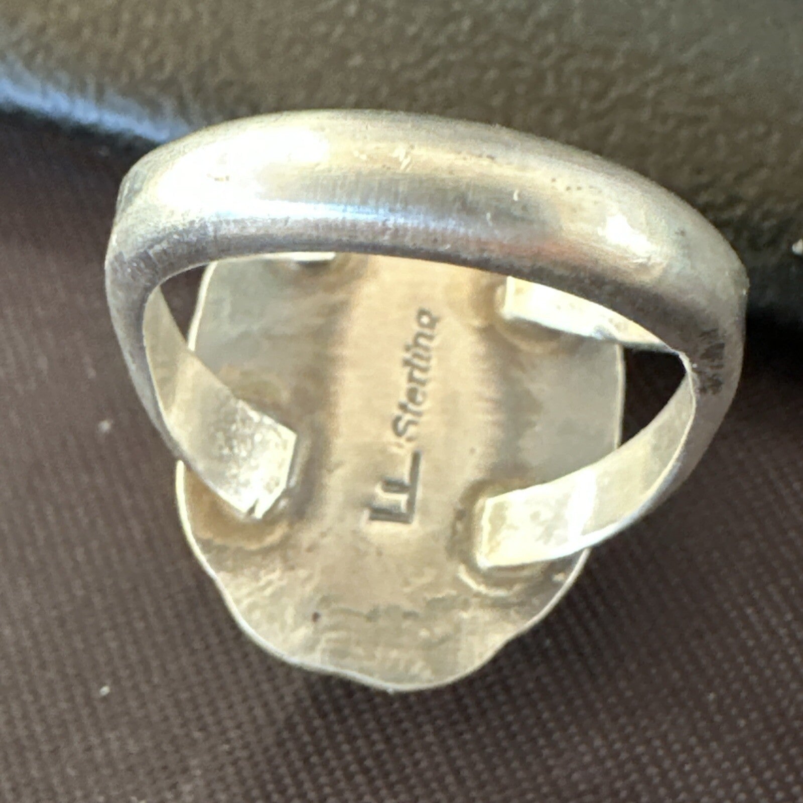 Womens White Buffalo Turquoise Navajo Sterling Silver Ring Size 7 18586