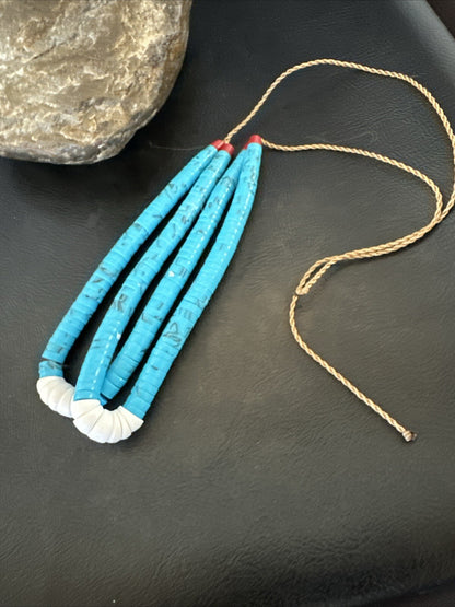 Stabilized Blue Turquoise Jacla Double White Santo Domingo 4.5" 18165