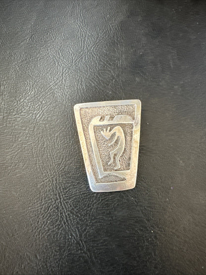 Old Pawn Kokopelli Native American Navajo Sterling Silver Pin 1.5" 19163