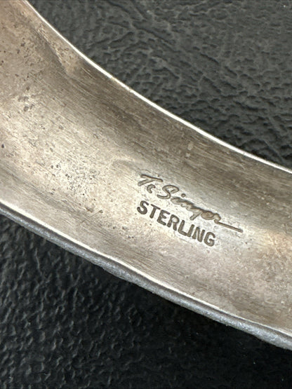 Gold filled Navajo Womens Sterling Silver Cuff Bracelet 6.75" 19700