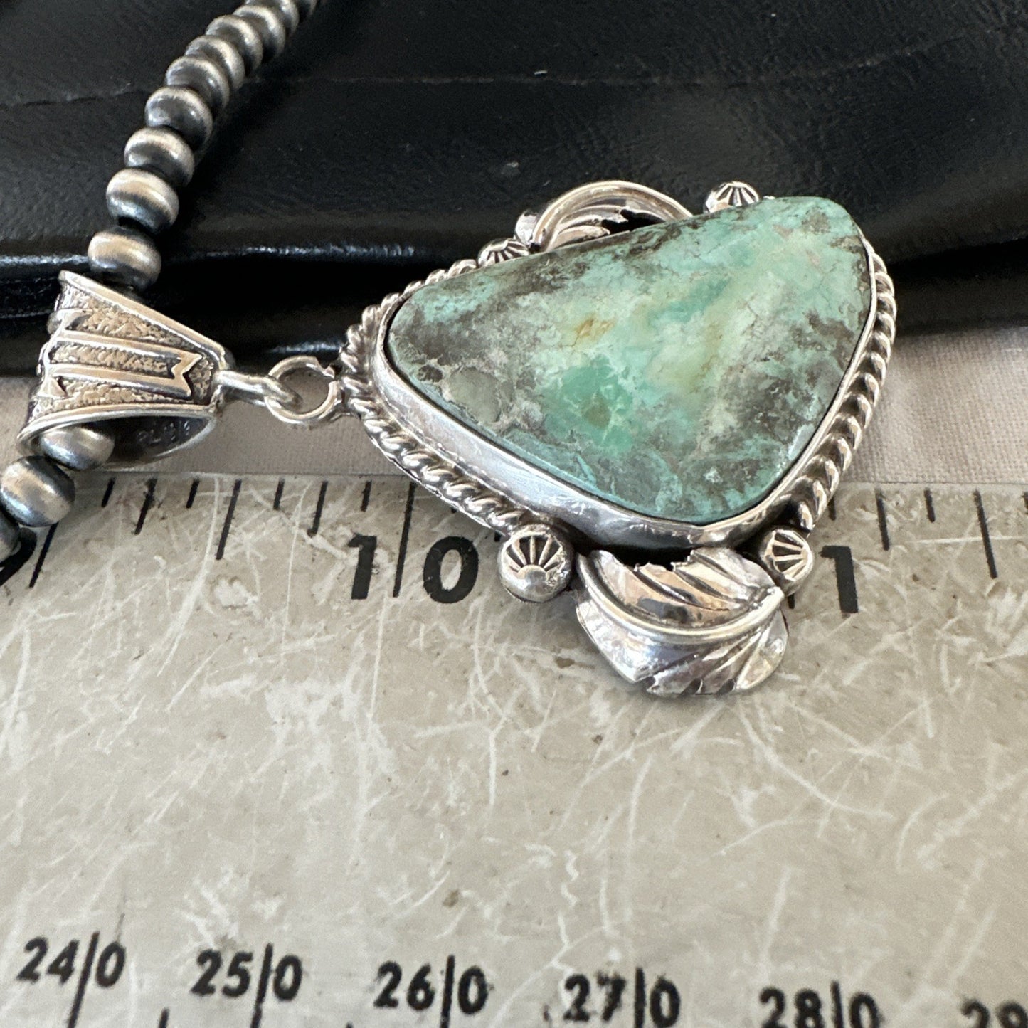 WoMens Navajo Pearls Sterling Silver Royston Turquoise Necklace Pendant 19363