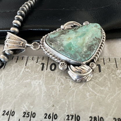 WoMens Navajo Pearls Sterling Silver Royston Turquoise Necklace Pendant 19363