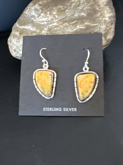 Womens Bumblebee Jasper Navajo Sterling Silver Earrings 15832
