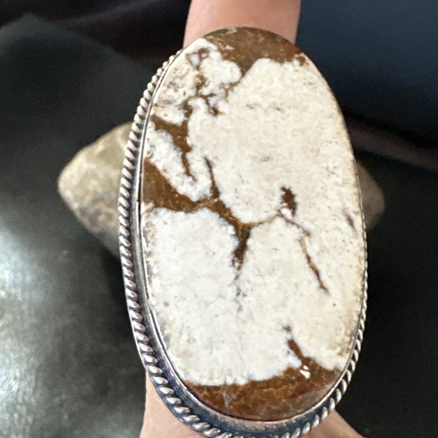 Native American Wild Horse Turquoise Navajo Sterling Silver Ring Size 9.5 19775