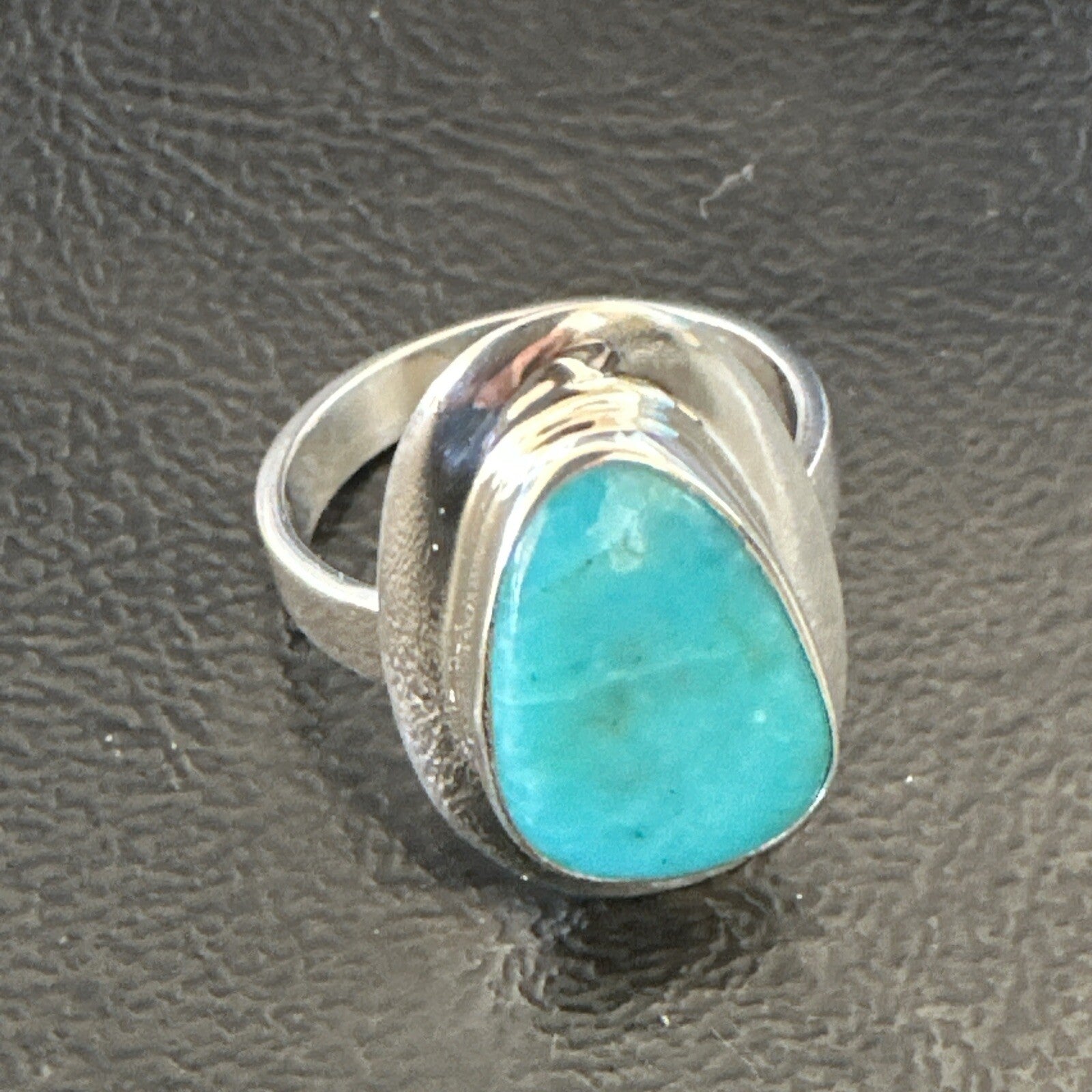 Southwestern Sterling Silver Blue Kingman Turquoise Ring Size 9 18526