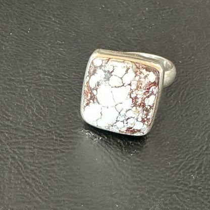 Mens Womens Wild Horse Turquoise Navajo Sterling Silver Ring Sz 7 17346