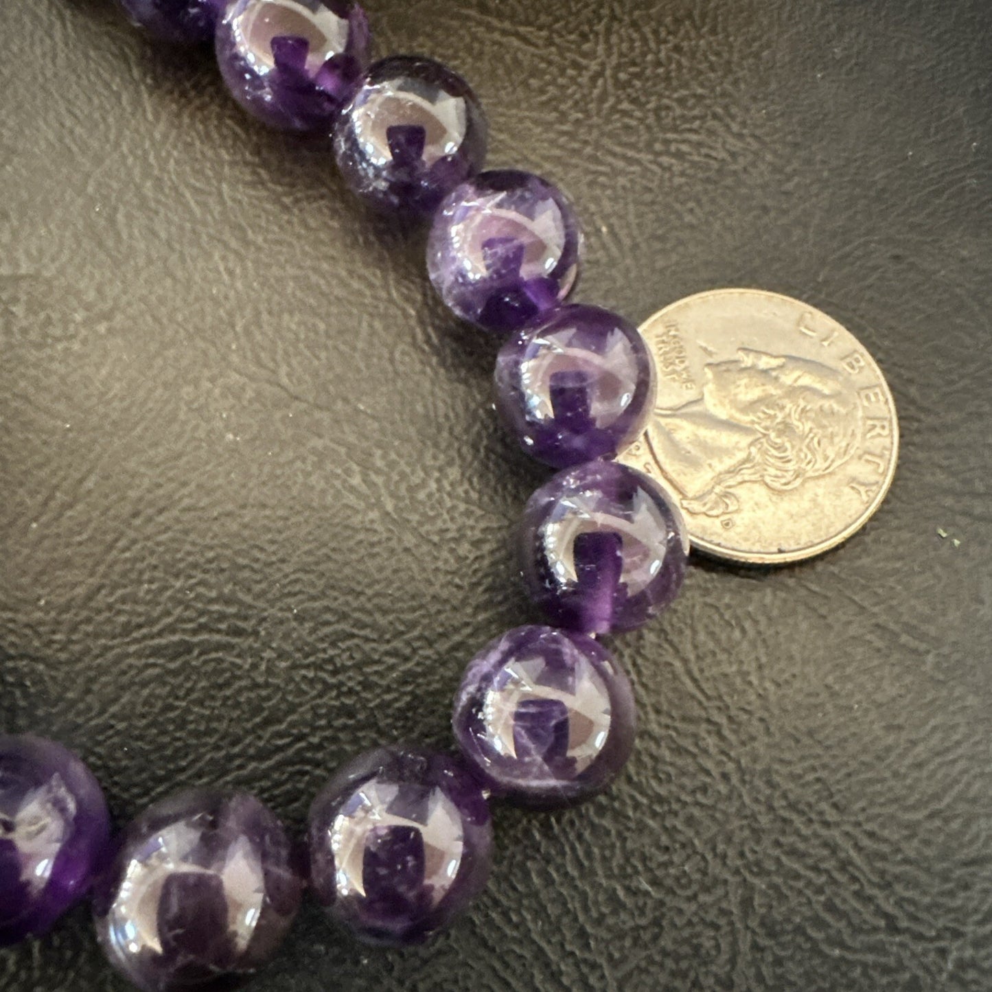 12mm Purple Amethyst Southwestern Sterling Silver Necklace 19” 18619