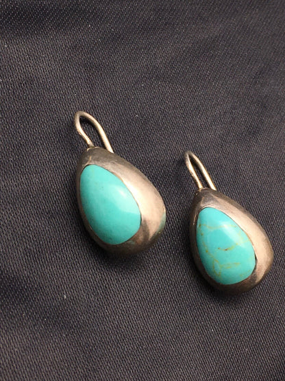 Native Turquoise Nugget Sterling Silver Necklace Earring & Bracelet 3145