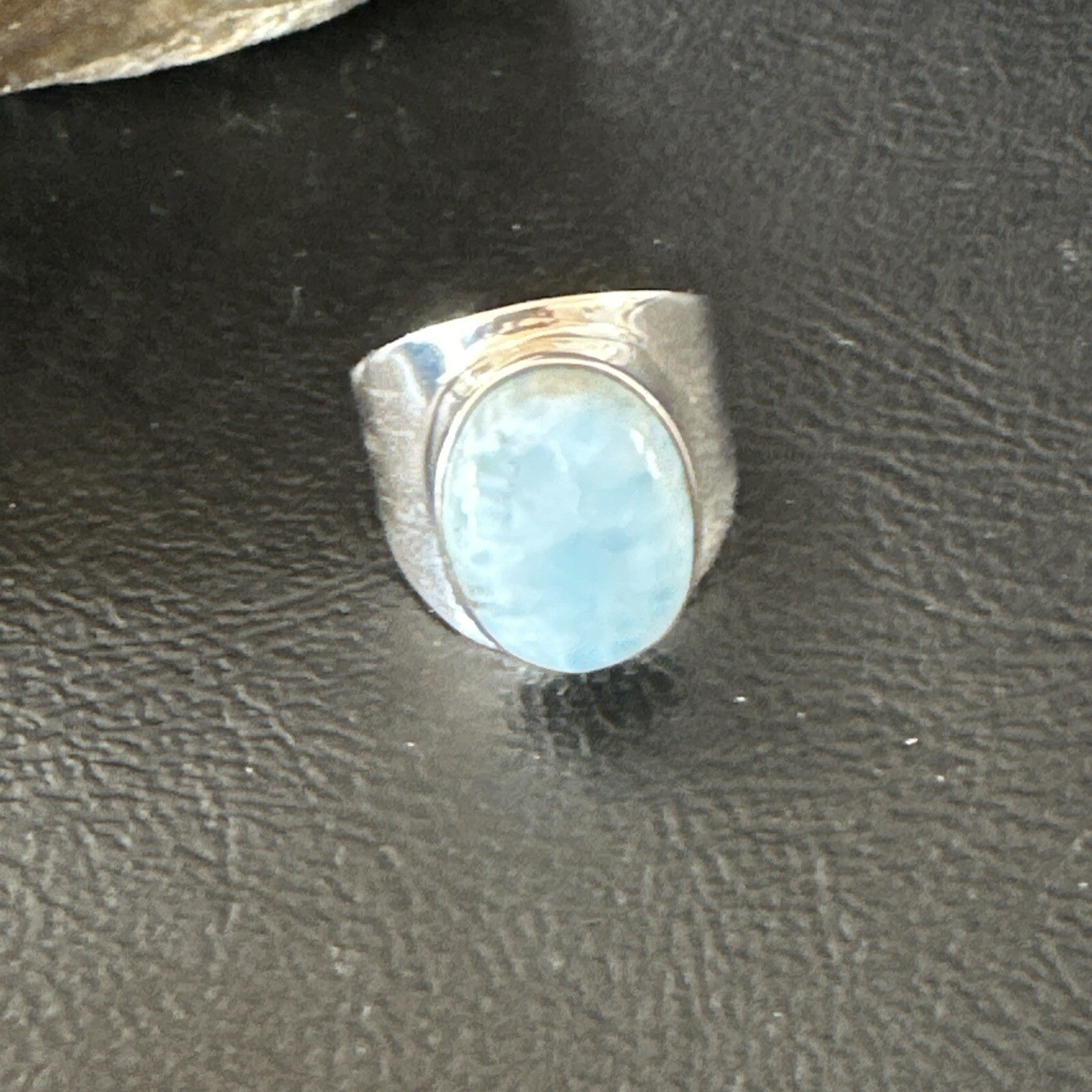 Womens Blue Larimar Navajo Sterling Silver Ring Size 8 17670