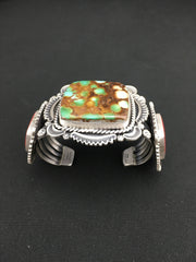 Royston Turquoise Spiny Oyster Navajo Bracelet | Sterling Silver | Authentic Native American Handmade | 1129