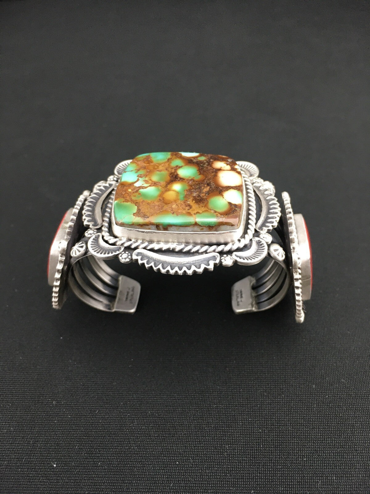 Royston Turquoise Spiny Oyster Navajo Sterling Silver Bracelet 1129