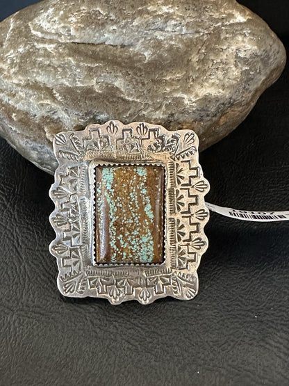 Men Women Blue Turquoise#8 Navajo Sterling Silver Ring Size 9 19107