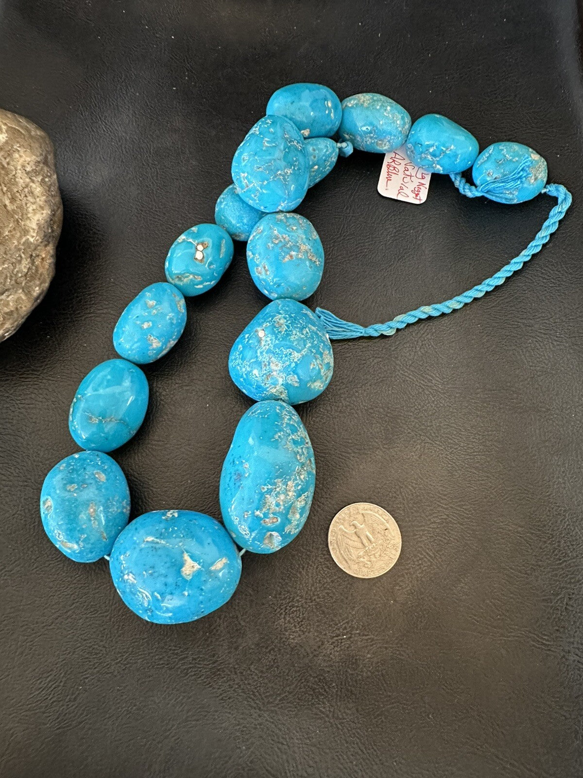 Collectors Authentic Blue Sleeping Beauty Graduated Turquoise Strand 20” 18446